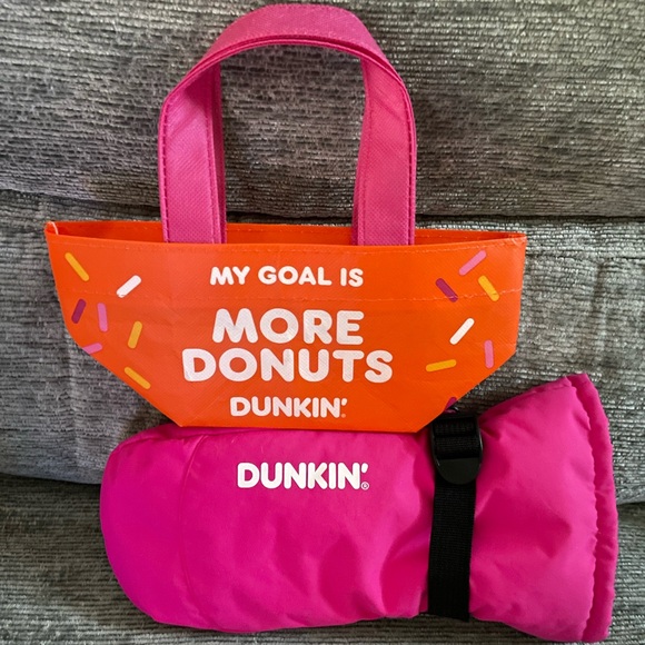 Dunkin Donuts Handbags - Dunkin’ 🍩 Mini Tote Bag AND Pink Left Winter Mitten! NEW!